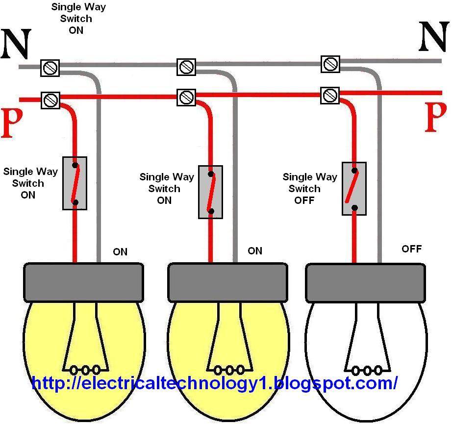 Правила параллельного и последовательного соединения ламп