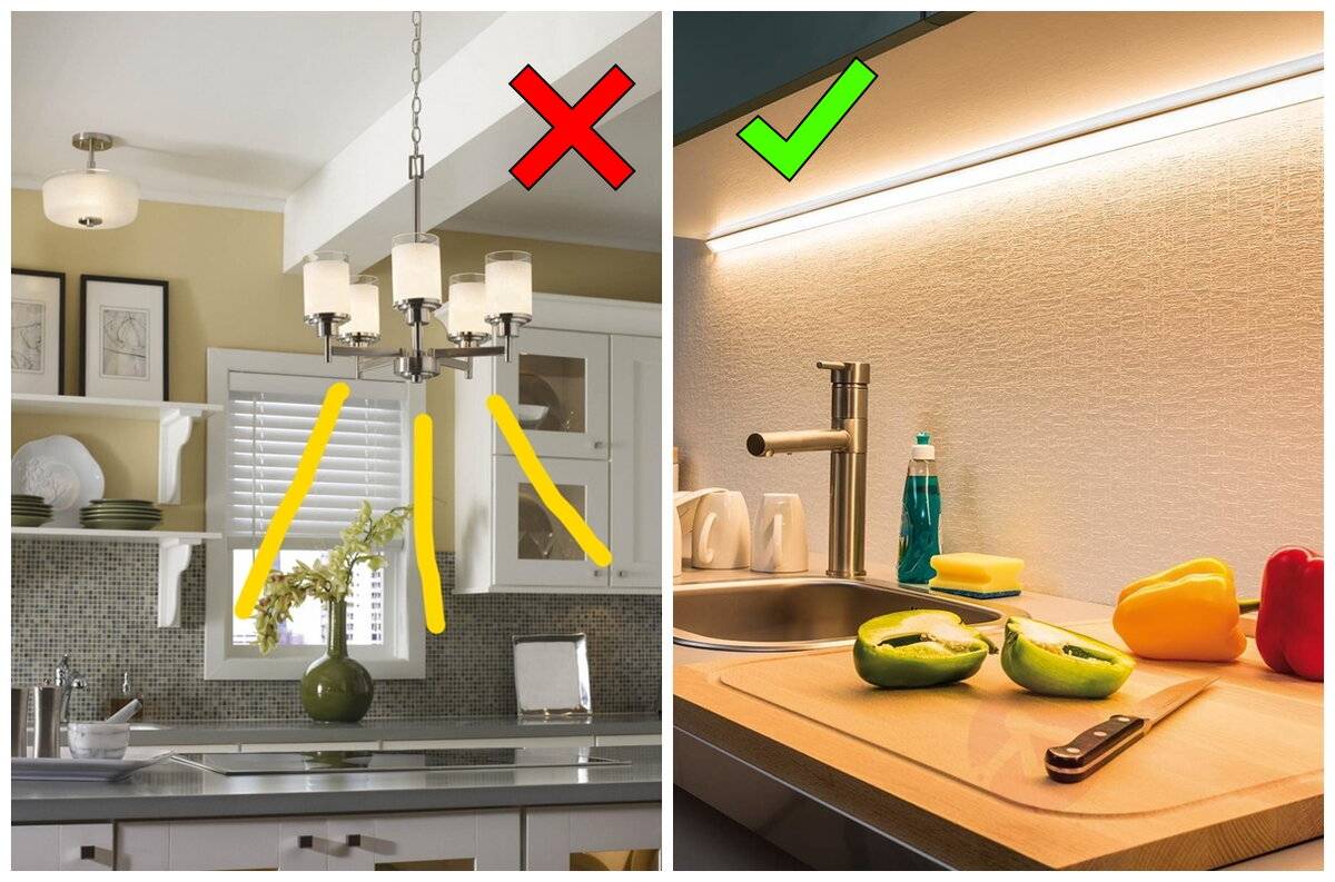 Подсветка для кухни под шкафы: разновидности, критерии выбора и способы монтажа