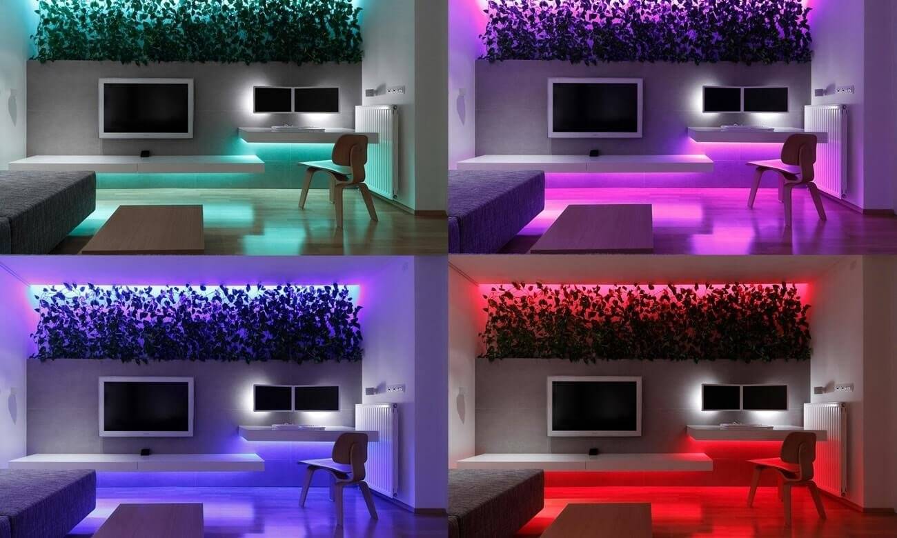 Светодиодная лента в интерьере: как украсить комнату, идеи использования