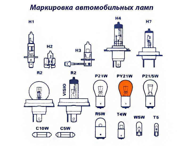 Цоколи автомобильных ламп (виды, типы, обозначения, маркировка)