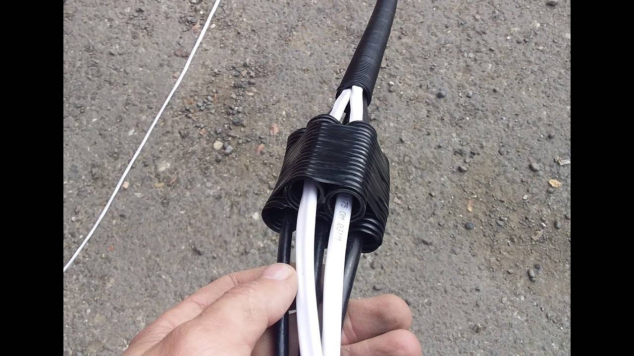 Затягивание кабеля в гофру