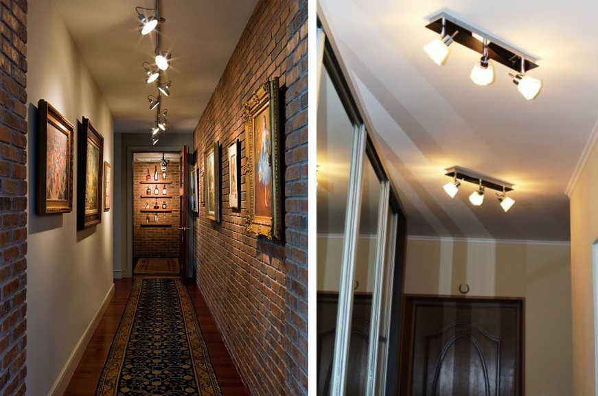 Освещение в прихожей или в длинном и узком коридоре, в частном доме, в квартире, без натяжных потолков и с ними