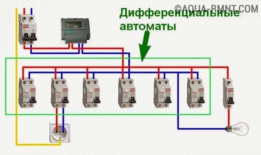 Подключение дифавтомата: схема подключения с заземлением и без заземления