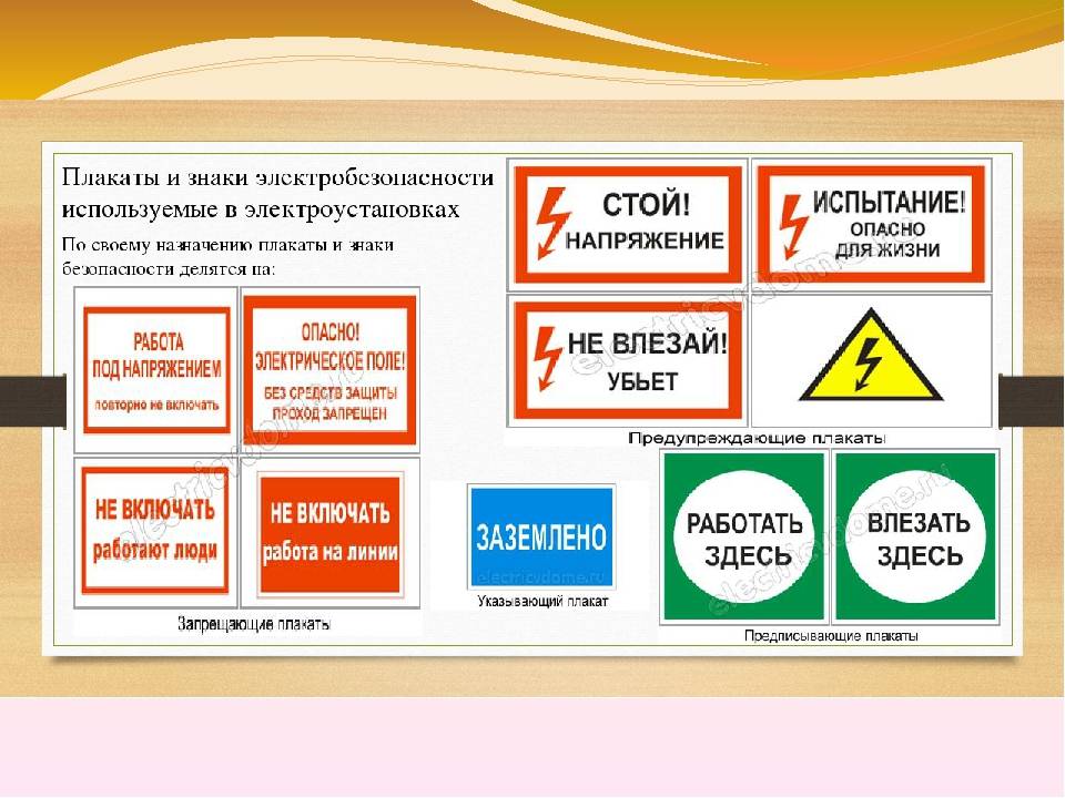 Плакаты и знаки электробезопасности используемые в электроустановках