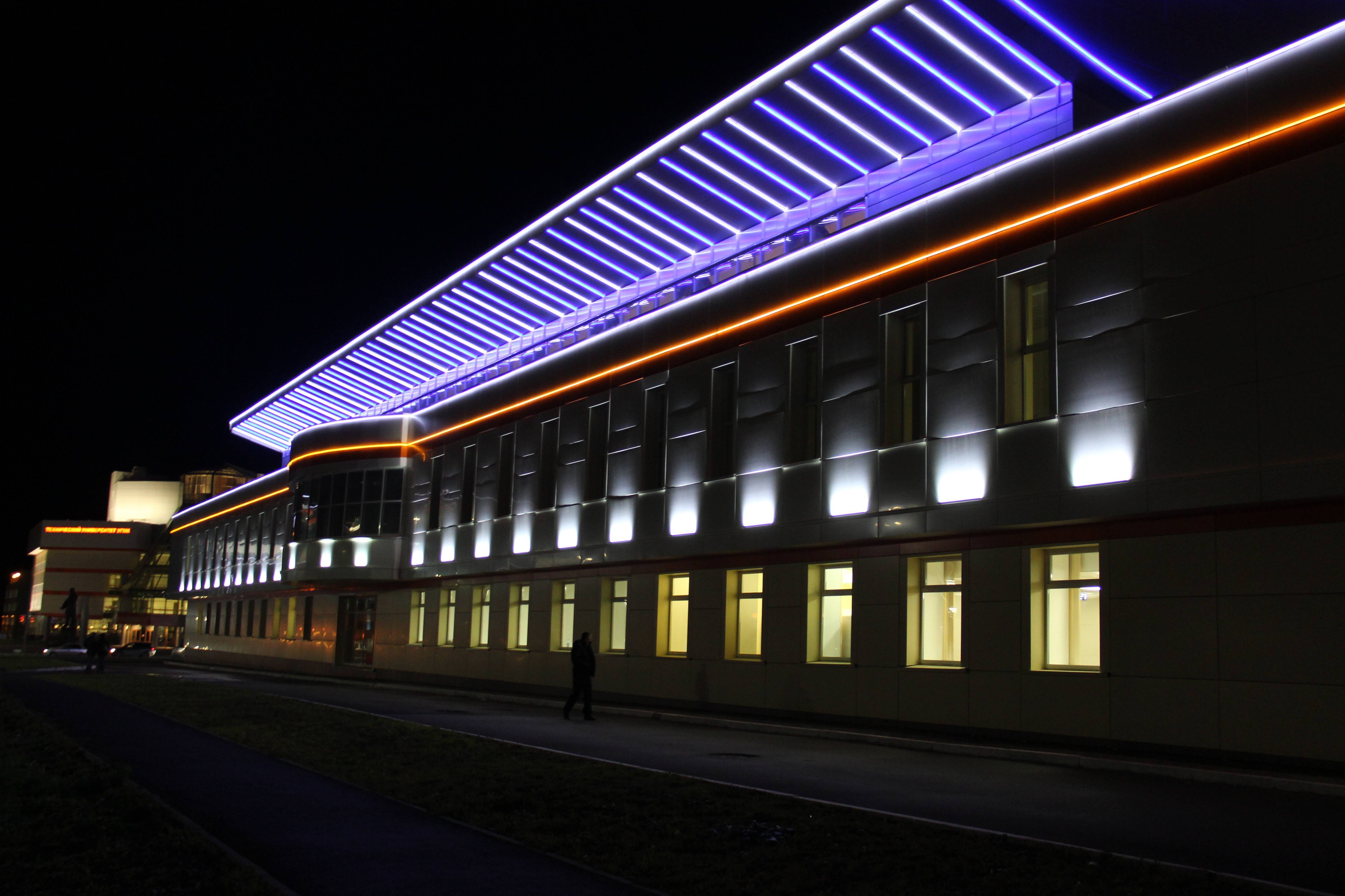 Подсветка фасадов - 80 фото особенностей применения подсветки