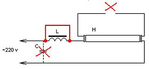 Замена люминесцентных ламп на светодиодные: как переделать, схема подключения диодной лампы напрямую