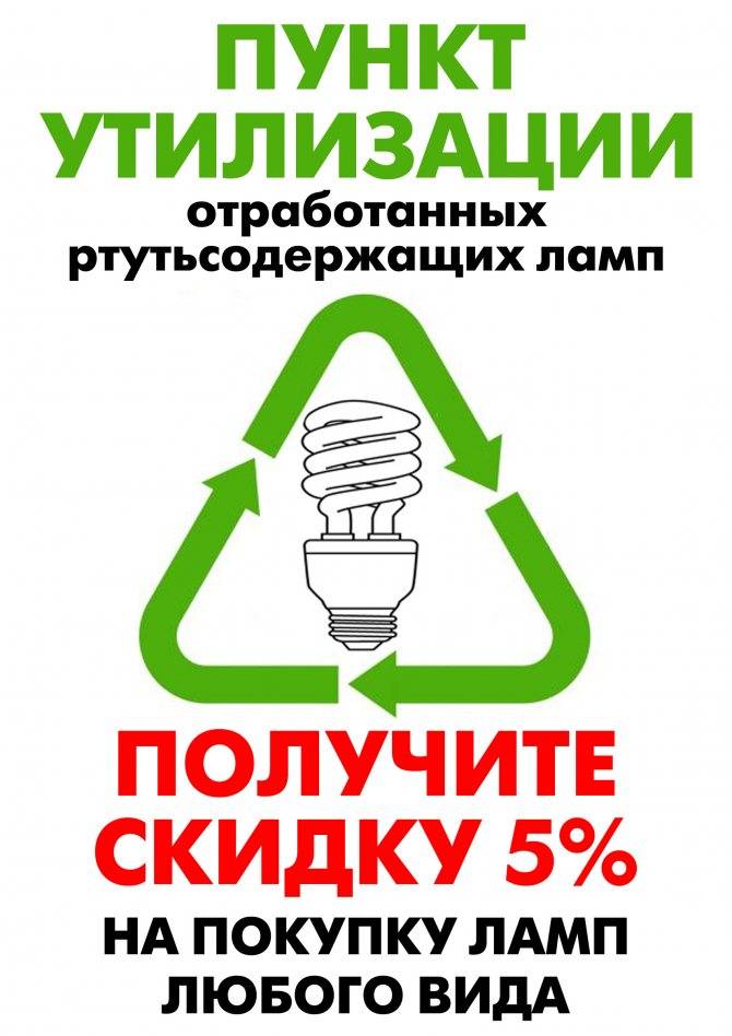 Утилизация энергосберегающих ламп: куда выбрасывать или сдать, прием ртутных ламп