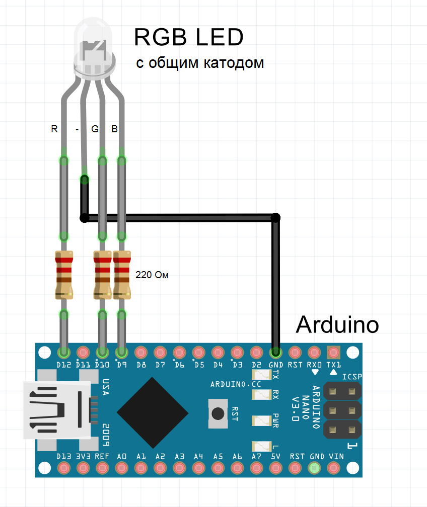 Урок по Arduino №1: подключаем, настраиваем, мигаем одноцветными и RGB-светодиодами