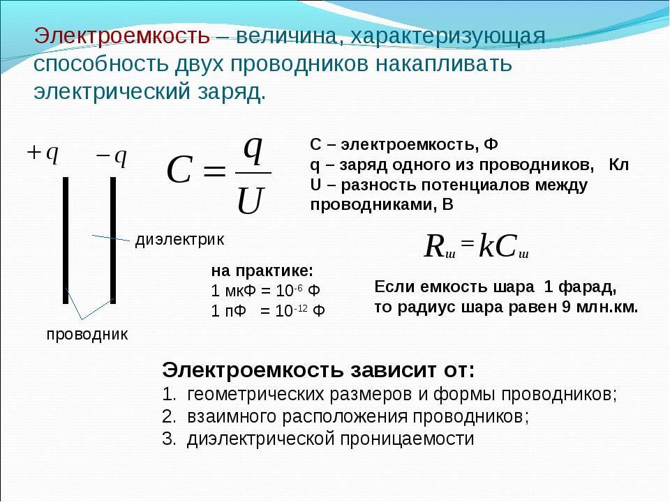 Что такое емкость конденсатора? :: syl.ru