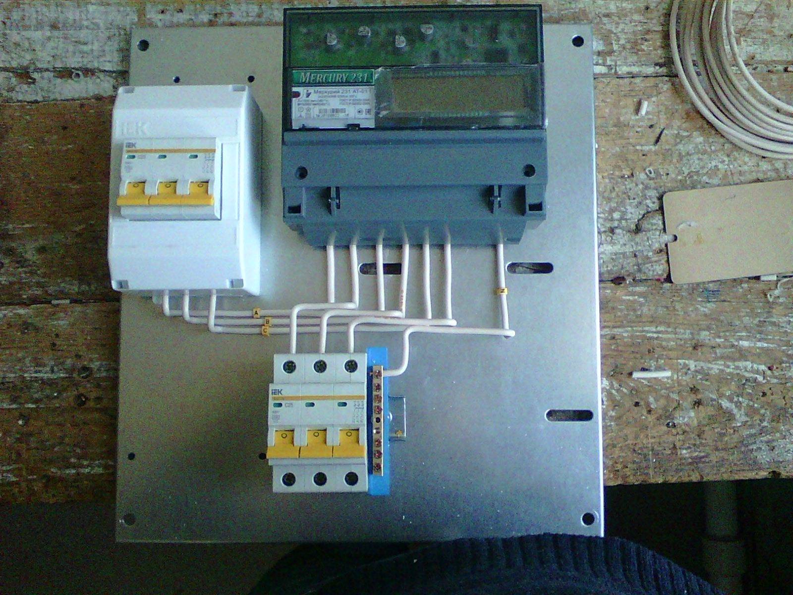  электрощитка: монтаж счетчиков и автоматов на DIN-рейку