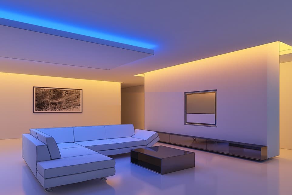 Подсветка потолка: виды подсветки, подбор светодиодной ленты