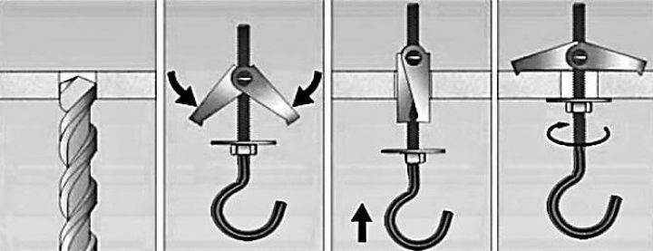 Как повесить тяжелую люстру на полок с помощью крюка или анкера