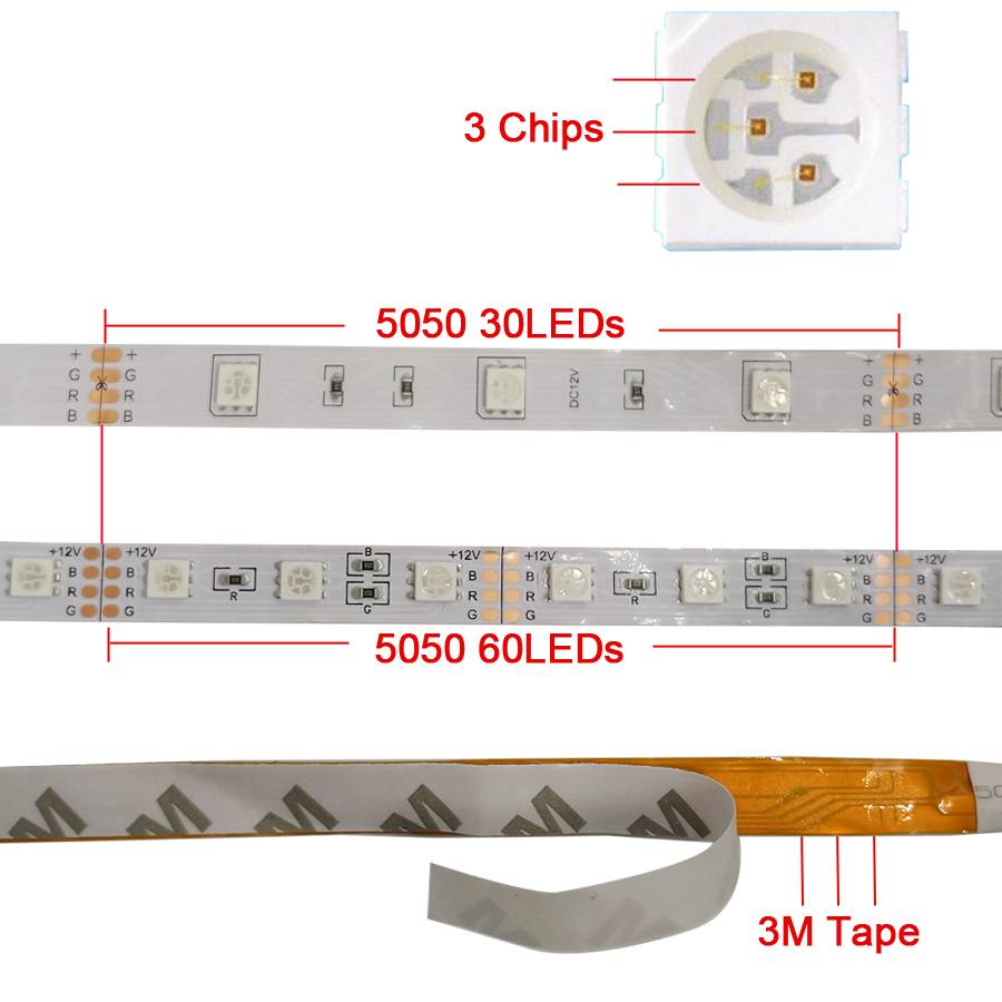 Светодиодная лента smd 5050: параметры, характеристики, мощность, схема подключения
