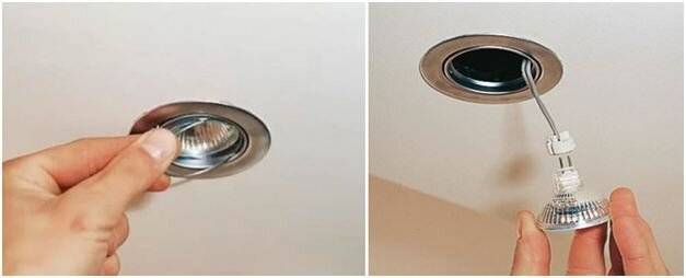 Как поменять лампочку в подвесном потолке