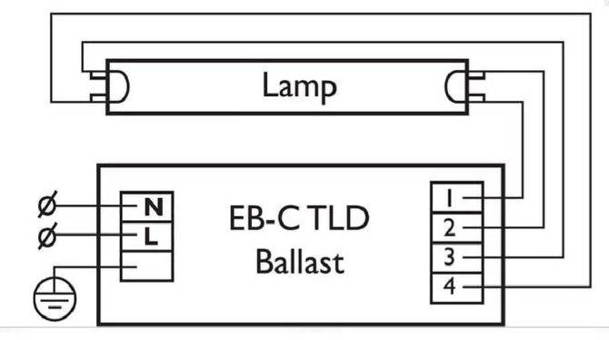 Балласт электронный: схема 2х36