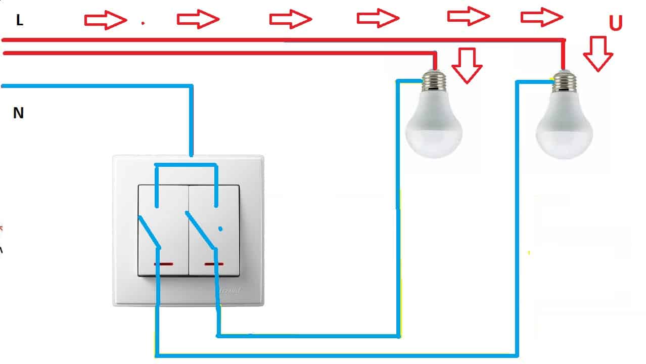Как подключить двойной выключатель к двухжильному проводу - инженер пто