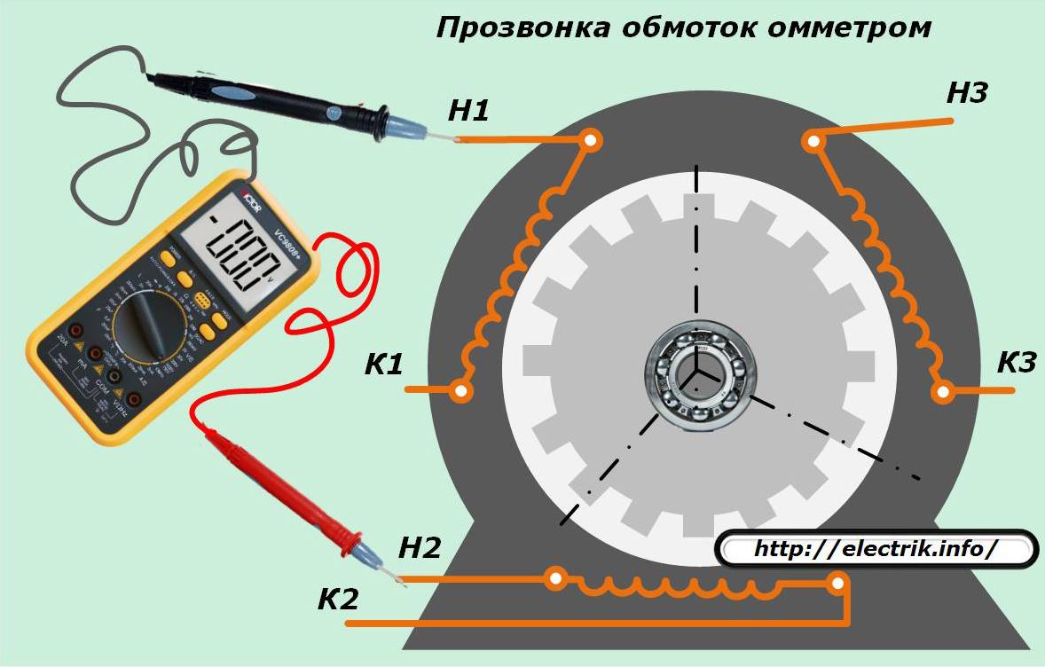 Использование мультиметра для прозвонки электродвигателя, проверка обмотки