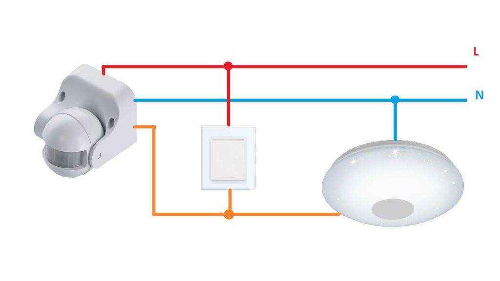 Подключение датчиков движения на включение освещения в доме