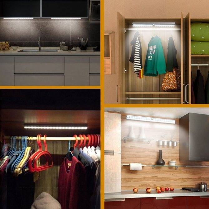 Обустройство освещения в гардеробной