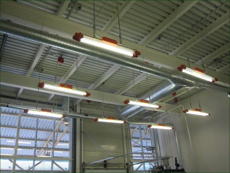 Светильники для промышленных помещений: люминесцентные, настенные, другие
