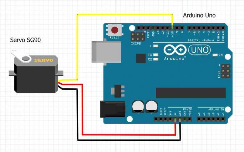 Arduino nano, сервомотор и джойстик