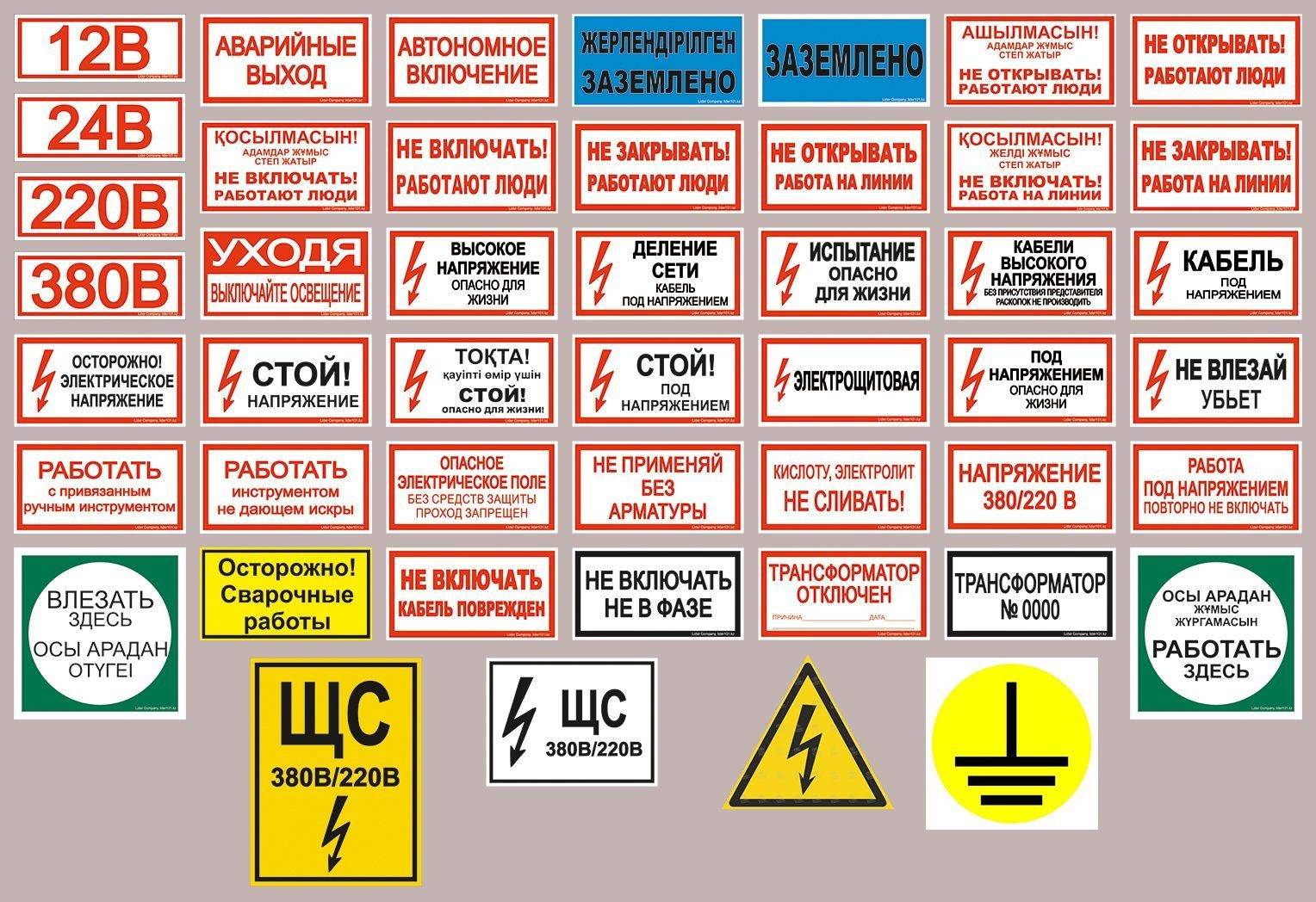 Виды плакатов и знаков по электробезопасности и их функции