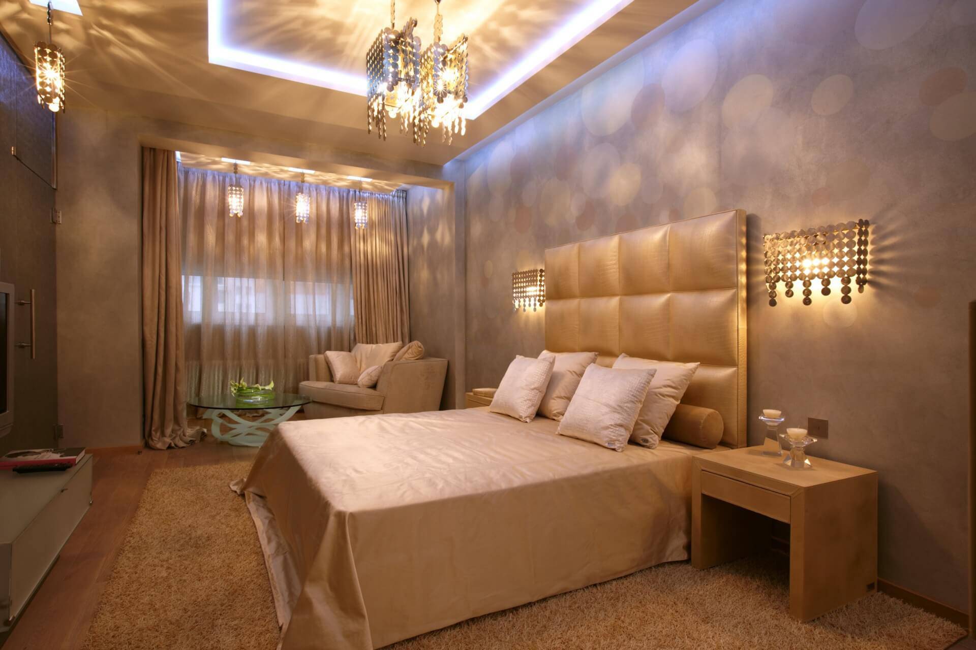 Точечные светильники в спальне: основные правила расположения, схемы + фото