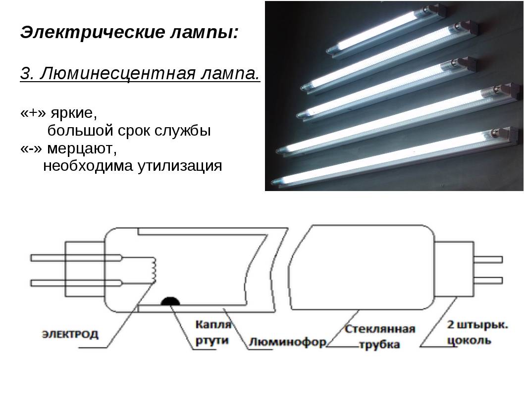 Подробная схема подключения люминесцентной лампы, устройство 