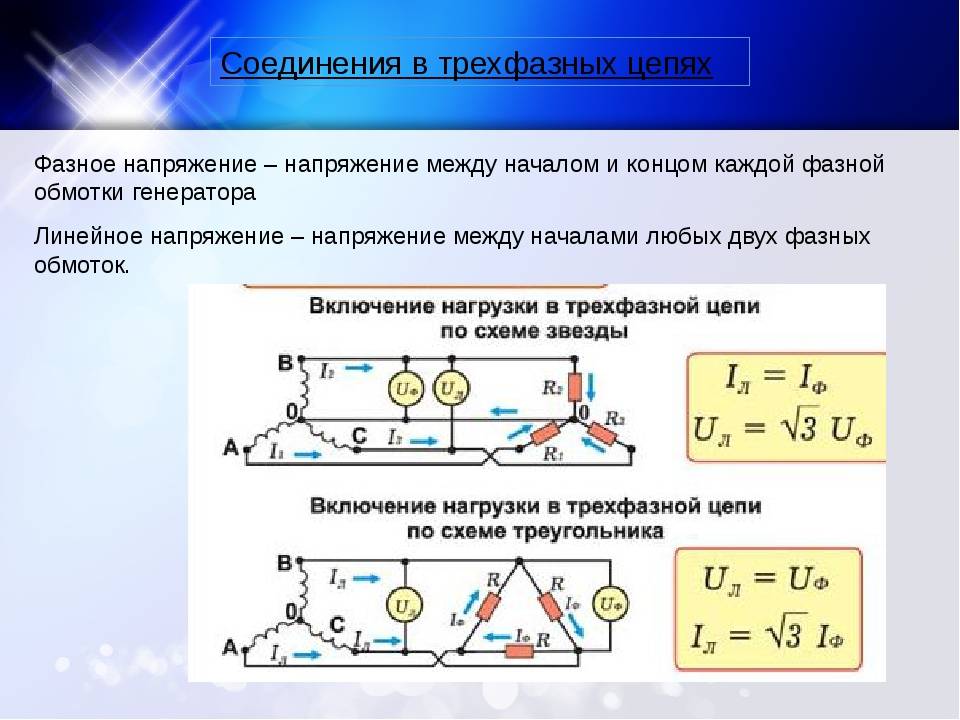Цепи соединены между собой и. Фазное напряжение в цепи треугольника. Формула определения фазного напряжения. Трехфазная цепь соединение звезда-звезда. Схема линейного и фазного тока.